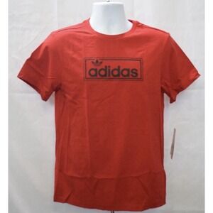 ADIDAS ORIGINALS BOX TREFOIL TEE SHIRT RED KIDS SIZE Med (HY3418)
